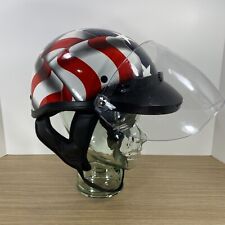 Medio casco para motociclista Outlaw bandera de EE. UU. modelo T-70 rojo blanco azul M segunda mano  Embacar hacia Argentina