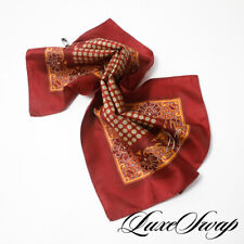 LNWOT Vintage Brooks Brothers Maroon Floret Paisley Trim Silk Pocket Square #3, used for sale  Shipping to South Africa