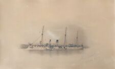 Cruiser Battleship Albumen 19th Bougault 1851-1911 Toulon Marine França, usado comprar usado  Enviando para Brazil