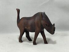 Vintage Hand Carved Warthog Wild Boar Pig Wooden Figurine Carving Wood Folk Art for sale  Shipping to South Africa
