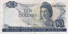 1977-81 billete estrella de 10 dólares de Nueva Zelanda - Hardie - P#166d fino # 29980, usado segunda mano  Embacar hacia Argentina