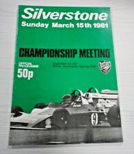 1981 silverstone programme for sale  HARLOW