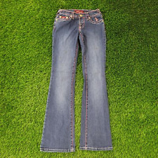 Jeans feminino vintage Baby-Phat bootcut cintura baixa alargado 0 25x33 ponto rosa Y2K, usado comprar usado  Enviando para Brazil