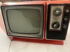 Vintage Zenith TV in Red Model AC/DC Solid State Television  Missing Cord Retro for sale  Shipping to South Africa