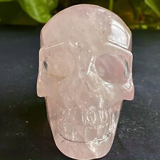 Pó de quartzo rosa natural 335G crânio de cristal esculpido à mão comprar usado  Enviando para Brazil