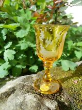 n°3/ verre cave à liqueur cristal jaune taillé décor vénerie canard Napoléon III d'occasion  Villeneuve-l'Archevêque