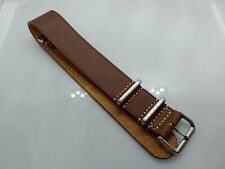 New Geckota Zuludiver 22mm Genuine Leather Brown Zulu Military Watch Strap XM67, used for sale  Shipping to South Africa