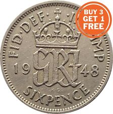 SILVER SIXPENCE GEORGE VI COIN CHOICE OF YEAR 1937 TO 1952 for sale  Shipping to South Africa