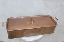 Solid Copper Fish Poacher, Long Deep Kettle with Lid, Useful Kitchen Utensil for sale  Shipping to South Africa