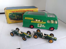Used, Vintage 1960s Matchbox Lesney MB6 Racing Car Transporter, 2#19 Lotus Racing cars for sale  Shipping to Ireland