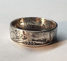 SILVER COIN RING Authentic Walking Liberty .90 silver half dollar Made in U.S.A for sale  Shipping to South Africa