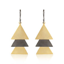 Two Tone Multi Triangle Designer 925 Silver Handmade Hook Earrings Jewelry for sale  Shipping to South Africa