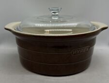 **RARE** PYREX Ceramic Dish Bowl Casserole Heavyweight With Lid Brown, used for sale  Shipping to South Africa