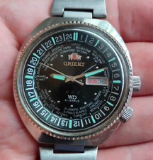 RARO Vintage Orient WORLD Time Diver Sea World Orient WD Relógio Automático Preto comprar usado  Enviando para Brazil