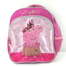 Mochila infantil Peppa Pig 12" com cetim, lantejoulas e glitter, costas acolchoadas - Rosa  comprar usado  Enviando para Brazil