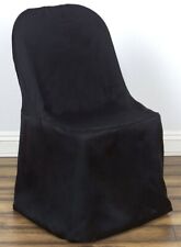24 Black POLYESTER Folding Flat CHAIR COVERS Wedding Banquet Dinner Decorations for sale  Shipping to South Africa
