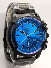 Diesel "ONLY THE BRAVE" Blue Dial Chronograph Quartz 5 Bar Men's Wrist Watch, used for sale  Shipping to South Africa