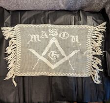 Rare Masonic Lace Filet Crochet Doily 180/s Freemasonry Esoteric Victorian Mason for sale  Shipping to South Africa