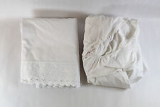 Juego de sábanas Springs tamaño doble ajustadas y planas blancas bordadas dormitorio segunda mano  Embacar hacia Mexico