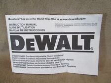 Dewalt instruction manual for sale  Cape Girardeau
