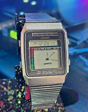 [RARO] Citizen Cr-2014 Seven Digi-Ana Solar Vintage Relógio LCD - Anos 80 JAPÃO, usado comprar usado  Enviando para Brazil