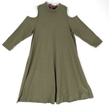 Hot Kiss Cold Shoulder Tent Dress Women's Size L Green Long Sleeve Flowy for sale  Shipping to South Africa