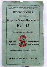 LIBRITO DE INSTRUCCIONES AÑO 1918 PARA MAQUINA DE CONSER SINGER 15   136x87mm comprar usado  Enviando para Brazil