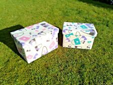 Colourful Handbag Design Fabric Canvas Covered Storage Boxes Bundle Set of 2 for sale  GRANGE-OVER-SANDS