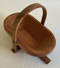 Organizador de cesta de tigela oval de madeira dobrável armazenamento dobrável comprar usado  Enviando para Brazil