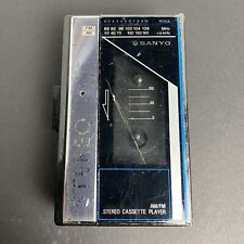 Reproductor de casete estéreo Sanyo de colección radio AM/FM MGR59 línea azul probado segunda mano  Embacar hacia Argentina