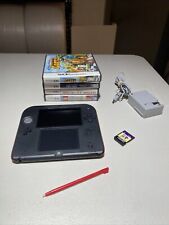 Nintendo 2DS Console Bundle Blue FTR-001 Tested Cleaned Nice Condition Black/Red, used for sale  Shipping to South Africa