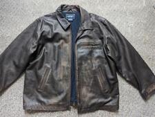 Used, vintage 1990s distressed PATINA leather jacket 2XL brown MAD MAX motorcycle Y2K for sale  Shipping to South Africa