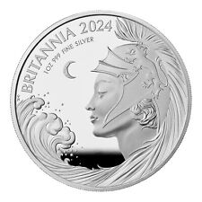 Używany, 1 uncja srebra Proof The Britannia 2 £ Wielka Brytania 2024 srebro na sprzedaż  Wysyłka do Poland