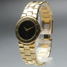 [Exc+4] Relógio feminino Gucci 3300L mostrador preto quartzo banhado a ouro 18k do Japão comprar usado  Enviando para Brazil