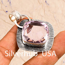 Pingente de prata esterlina 925 com pedra preciosa rosa kunzita joia para o dia das mães SE-1329 comprar usado  Enviando para Brazil