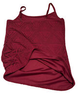 Camisa sin mangas Vanity Essentials Womans Burgandy con tiras rojas talla mediana segunda mano  Embacar hacia Argentina