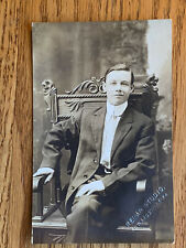 Pennsylvania PA, Rebar Studio RPPC, Edwardsville, Young Man in Chair, ca 1910 for sale  Huntsville