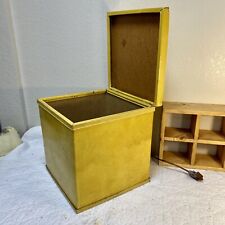 Vintage Yellow MCM Vinyl Storage Toy Box Chest Hinged Lid 15”x15”x16” for sale  Shipping to South Africa