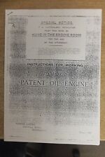 tangye patent oil stationary engine instructions photo copy of instruction book for sale  Shipping to South Africa