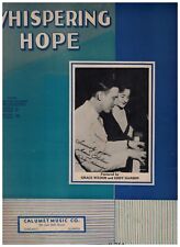 Whispering Hope ~ Nick Manoloff ~ Alice Hawthorne ~ Partitura ~ 1935  segunda mano  Embacar hacia Argentina
