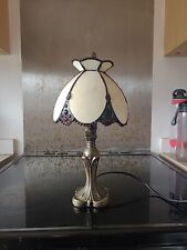 Abajur decorativo de mesa de cabeceira de latão com decoração de vidro comprar usado  Enviando para Brazil