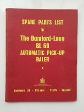 BAMFORD BL60 AUTOMATIC PICK-UP BALER PARTS CATALOGUE  for sale  Shipping to Ireland