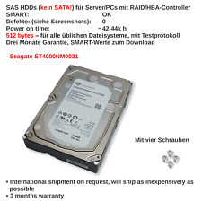 Seagate 7.2K 12Gb/s 256MB ST4000NM0031 LFF 42-44k 3.5 SAS 4TB HDDs for sale  Shipping to South Africa