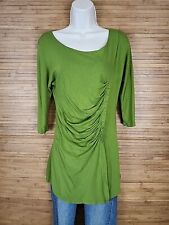 Blusa túnica feminina azul canoa verde orgânico manga 3/4 tamanho médio M comprar usado  Enviando para Brazil