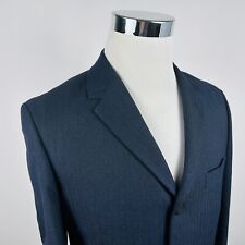 Dormeuil 38S Sport Coat 100% Wool Dark Blue Herringbone Three Button Dual Vented for sale  Shipping to South Africa