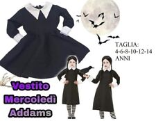 Costume Carnevale Vestito Mercoledi Famiglia Adams Bambina Horror Serie TV usato  Arzano
