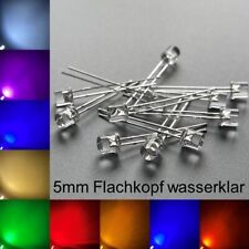 5mm LEDs Flachkopf wasserklar alle Farben inkl. Widerstände Leuchtdioden LED comprar usado  Enviando para Brazil