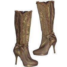 Botas House of Dereon ouro rosa cintilante renda joelho alto. Tamanho 8,5 comprar usado  Enviando para Brazil