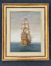 Pintura al óleo original de un barco galeón segunda mano  Embacar hacia Argentina