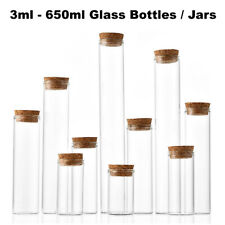 Wholesale 3ml-650ml Small Clear Glass Bottles Tiny Wide Opening Jars with Cork B for sale  Shipping to South Africa